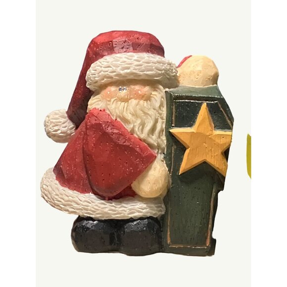 Hand-Painted Wooden NOEL Christmas Decor Santa Tree & Gifts - Picture 2 of 11